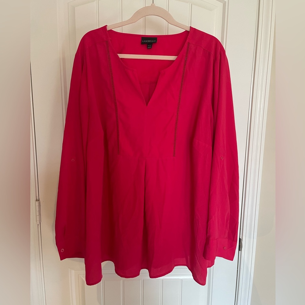 Lane Bryant size 26/28 BRIGHT pink shirt